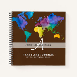 Cuaderno World Map Travel Retirement Bucket List Gift
