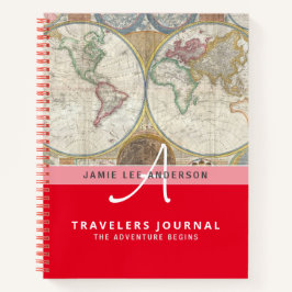 Cuaderno World Map Travel Retirement Bucket List Gift