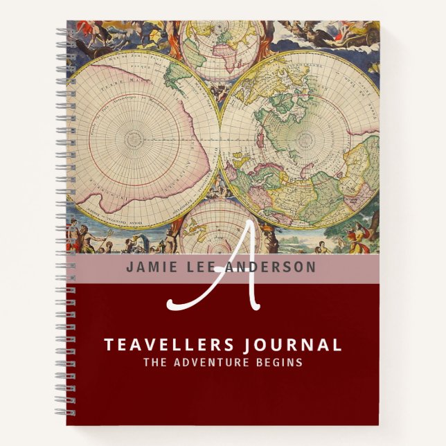 Cuaderno World Map Travel Retirement Bucket List Gift (Anverso)