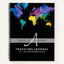 Cuaderno World Map Travel Retirement Bucket List Gift