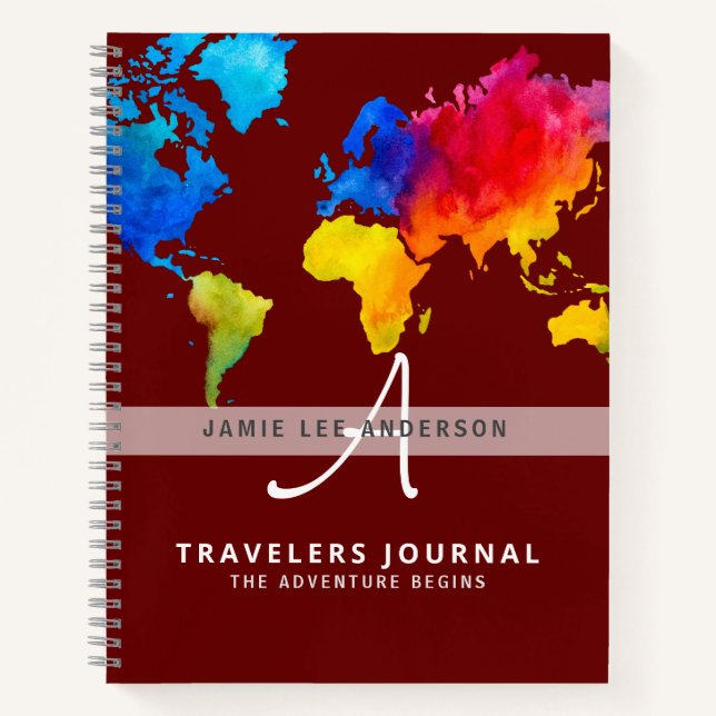 Cuaderno World Map Travel Retirement Bucket List Gift (Anverso)
