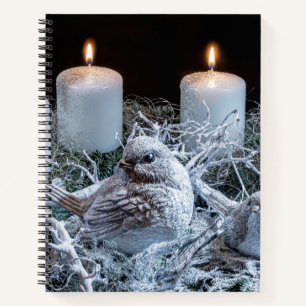 Cuaderno Wreath de advenimiento blanco