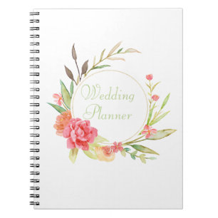 Cuaderno Wreath de cascabeles de color de agua de Rosas de 
