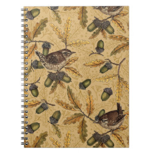 Cuaderno Wrens y bellotas sobre miel