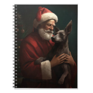 Cuaderno Xoloitzcuintli Con Navidades festivos de Santa Cla