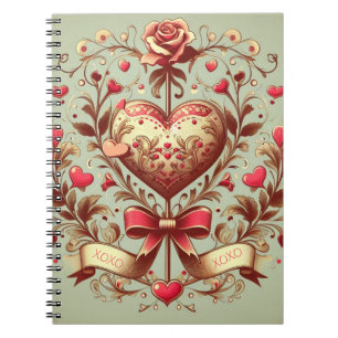 Cuaderno xoxo de El día de San Valentín cardíaco ventilado