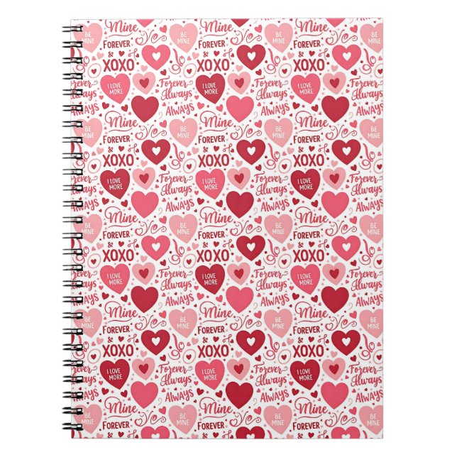 Cuaderno XOXO y siempre mía rosa rojo (Frente)