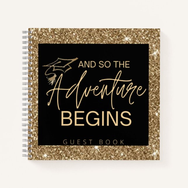 Cuaderno Y Así La Aventura Comienza Con Purpurinas De Oro N (Anverso)