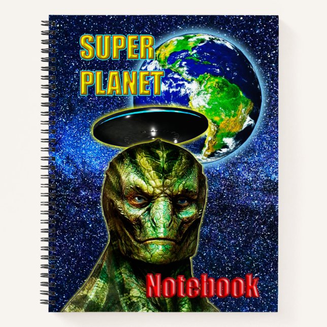 Cuaderno YA ESTÁN AQUÍ - Colección de diseño REPTILIANO (Anverso)