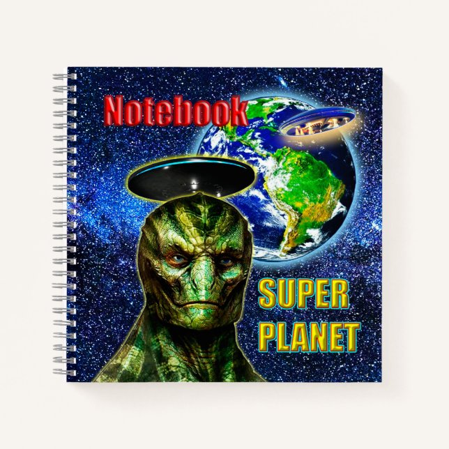 Cuaderno YA ESTÁN AQUÍ - Colección de diseño REPTILIANO (Anverso)
