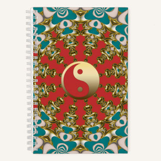 Cuaderno Yang Yin Yang, el oro del sol verde azulado