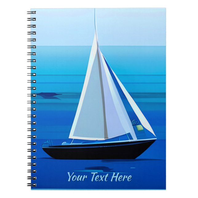 Cuaderno Yate bajo la vela, azul cobalto (Frente)