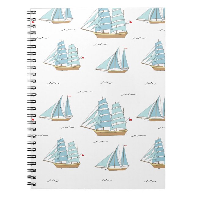 Cuaderno Yates de verano con velero (Frente)