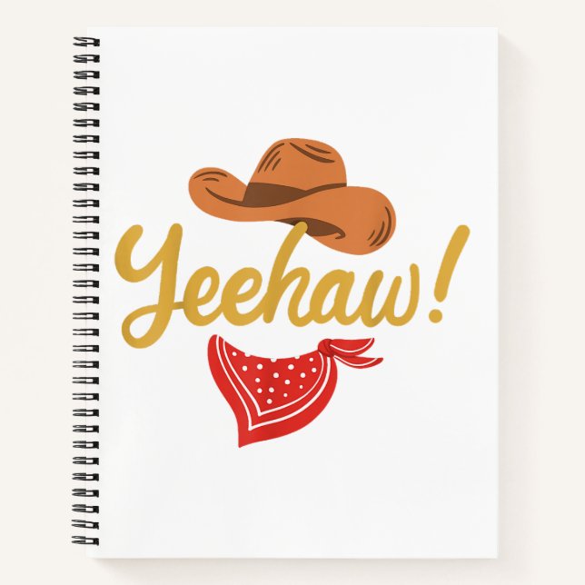 Cuaderno Yeehaw Cowboy Cowgirl Rodeo de campo occidental (Anverso)