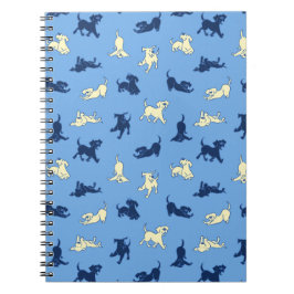 Cuaderno Yellow and Black Lab Puppies Blue Plain Notebook