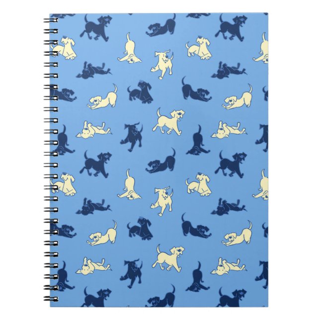 Cuaderno Yellow and Black Lab Puppies Blue Plain Notebook (Frente)