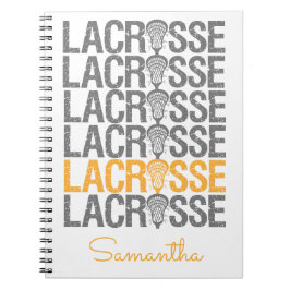 Cuaderno Yellow Distressed Lacrosse Word