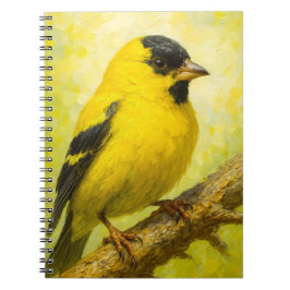 Cuaderno Yellow Finch Notebook | Goldfinch Bird Art Journal