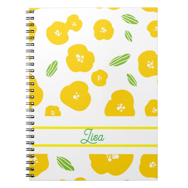 Cuaderno Yellow Floral Spiral Photo Notebook (Frente)