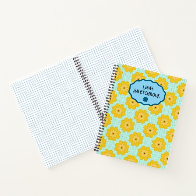 Cuaderno Yellow Flowers with Blue Dots  (Interior)