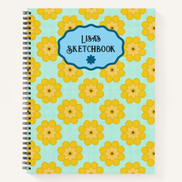 Cuaderno Yellow Flowers with Blue Dots 