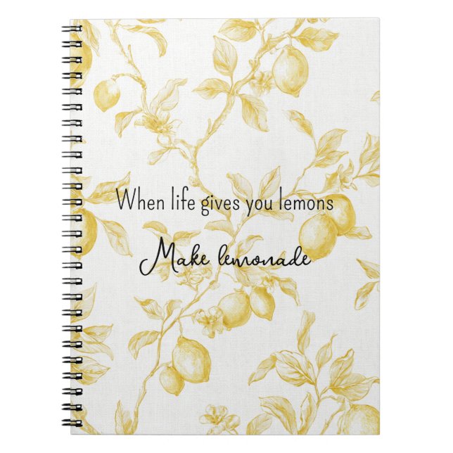 Cuaderno Yellow Fruit Lemons Make Lemonade (Frente)