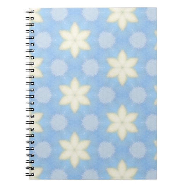 Cuaderno Yellow geometric stars on pale blue background (Frente)