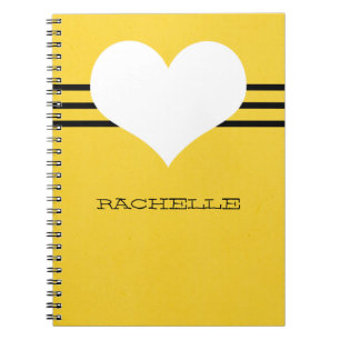 Cuaderno Yellow Modern Heart Notebook