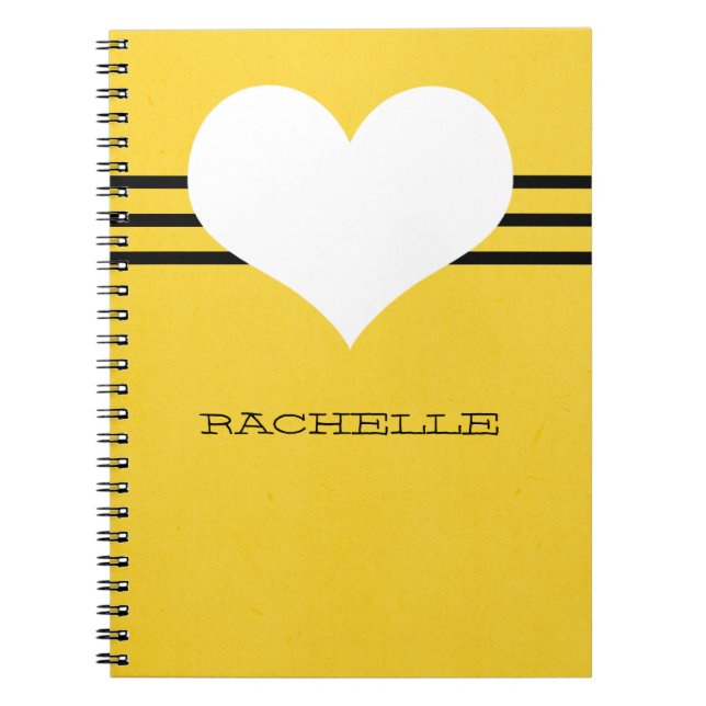 Cuaderno Yellow Modern Heart Notebook (Frente)