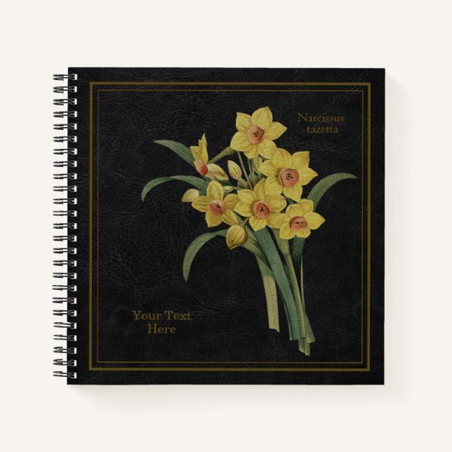 Cuaderno Yellow Narcissus Tazetta Black Notebook (Anverso)