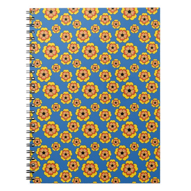 Cuaderno Yellow Orange Flowers Pattern (Frente)