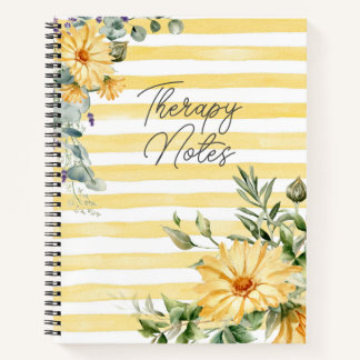 Cuaderno Yellow Wildflower Therapy Notes Journal