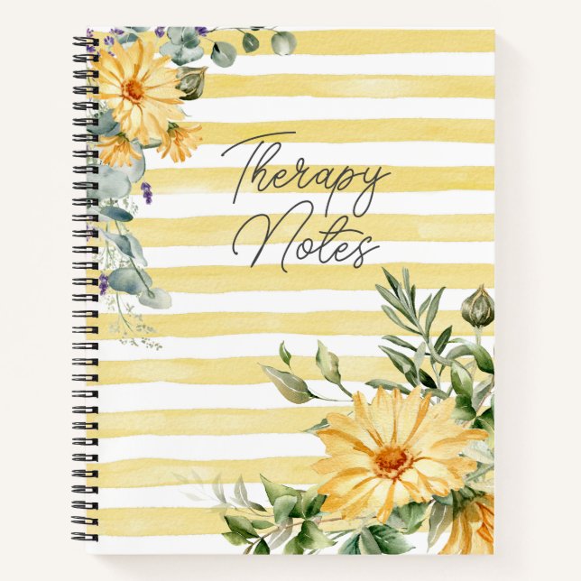 Cuaderno Yellow Wildflower Therapy Notes Journal (Anverso)