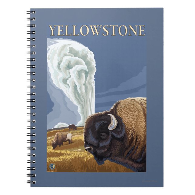 Cuaderno Yellowstone Bison con la vieja fe (Frente)