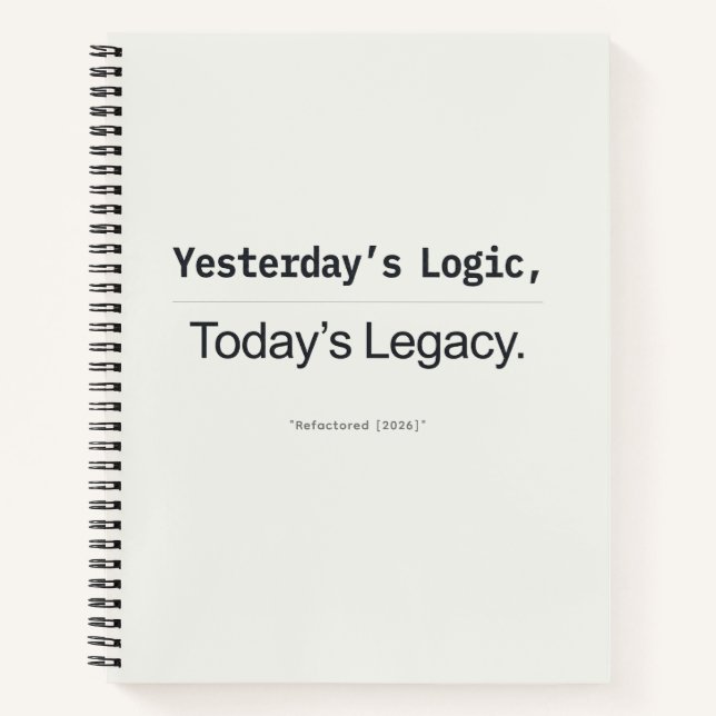Cuaderno Yesterday's Logic Today's Legacy Developer Quote (Anverso)