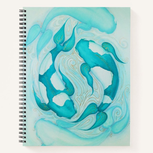 Cuaderno Yin y Yang Koi Carp Art Print (Anverso)