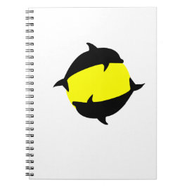 Cuaderno yin yand lindo delfines al sol