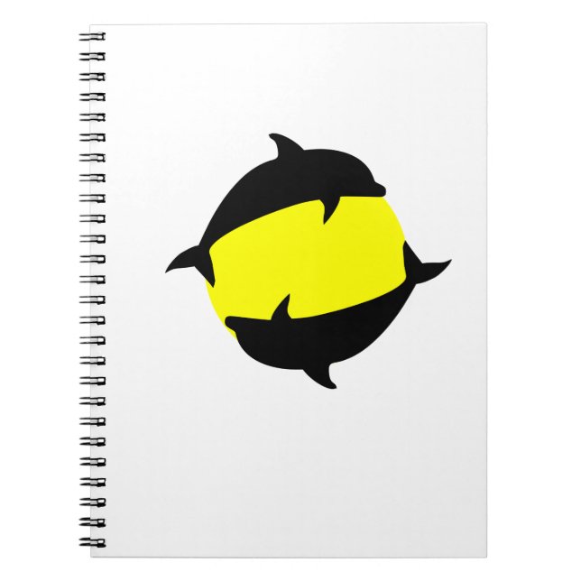 Cuaderno yin yand lindo delfines al sol (Frente)