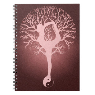Cuaderno Yin yang, árbol de la vida, yoga, armonía