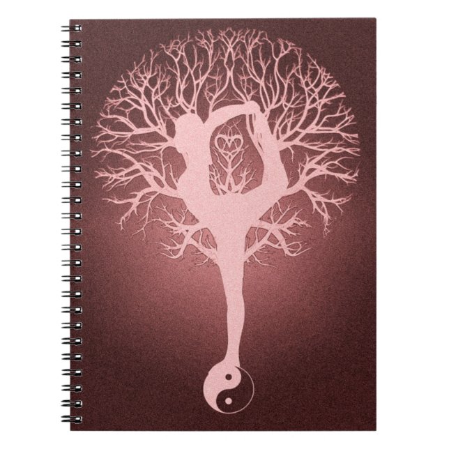 Cuaderno Yin yang, árbol de la vida, yoga, armonía (Frente)