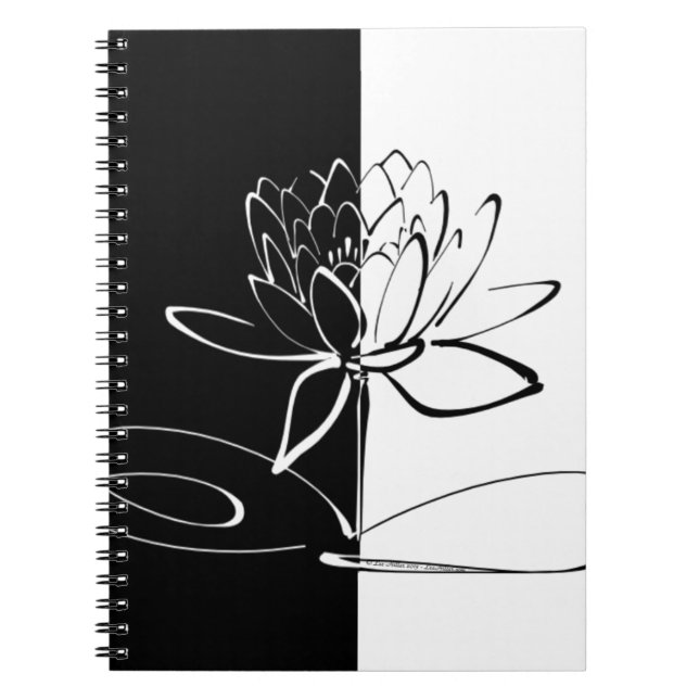 Cuaderno Yin Yang Black White Lotus Blossom (Frente)