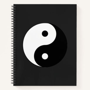 Cuaderno Yin-Yang blanco y negro con fondo gris