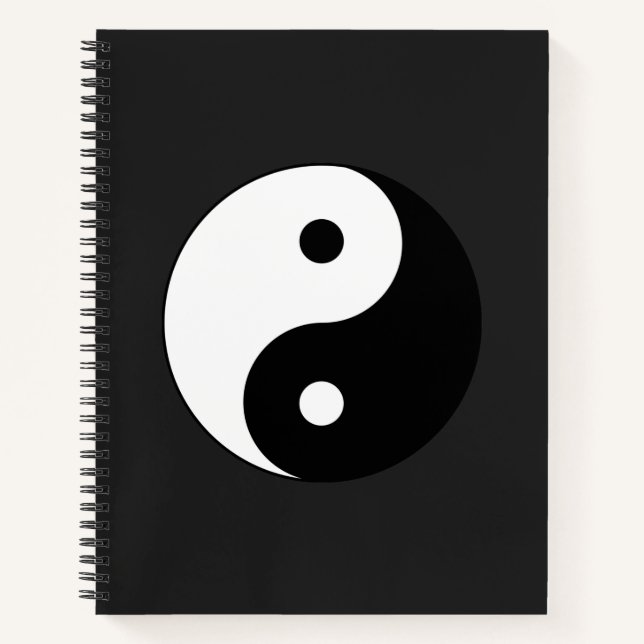 Cuaderno Yin-Yang blanco y negro con fondo gris (Anverso)