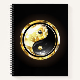 Cuaderno Yin Yang dorado en negro