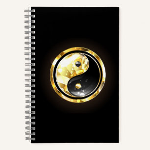 Cuaderno Yin Yang dorado sobre negro