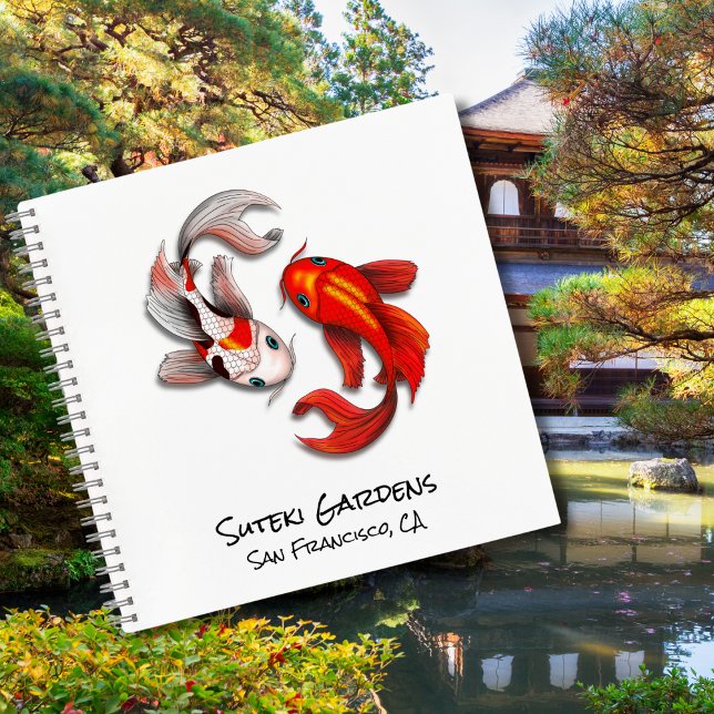 Cuaderno Yin Yang Koi Fish Botanic Garden Business Logo (Subido por el creador)