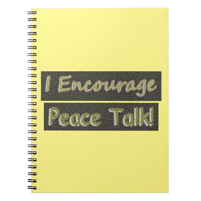 Cuaderno "¡Yo animo a hablar de paz!" Diseño Cuto. ¡Hazte c (Frente)