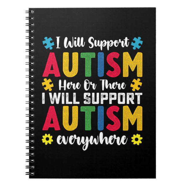 Cuaderno Yo Apoyaré El Autismo Aquí O Aquí Autista (Frente)