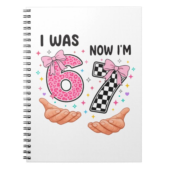 Cuaderno Yo era 6 ahora tengo 7 números de cumpleaños lindo (Frente)