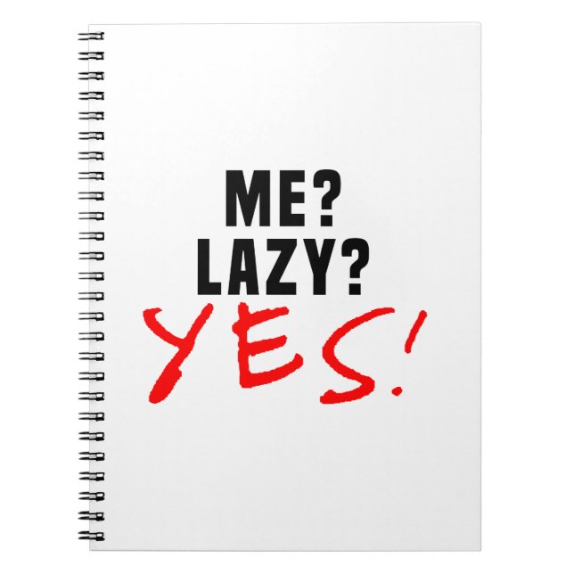 Cuaderno ¿Yo? ¿Perezoso? ¡Sí! (Frente)